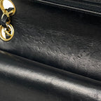 Chanel Shoulder Bag CC Logo Stitch Double Flap Leather Black — view 8