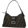 Fendi Shoulder Bag Zucca Pattern Canvas Brown