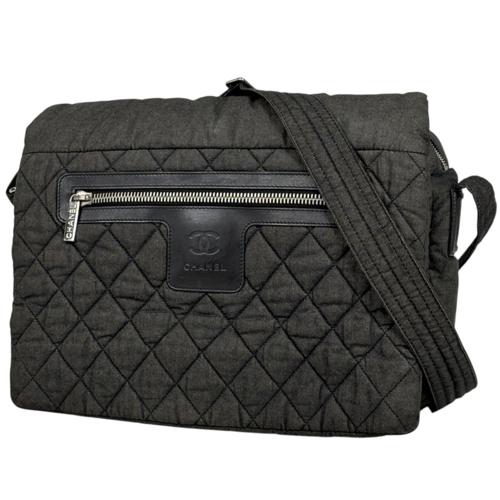 Chanel Shoulder Bag Coco Cocoon Canvas Dark Gray
