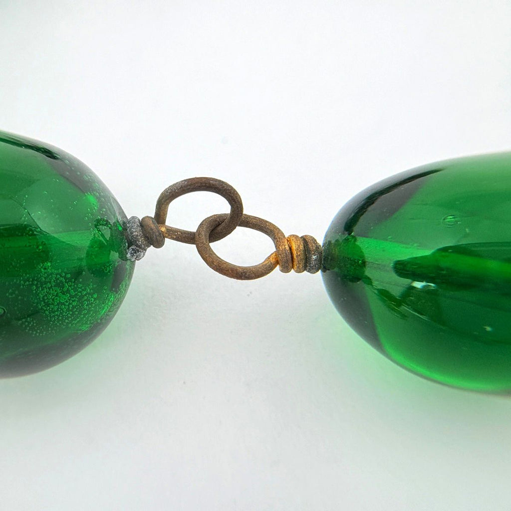 Chanel Necklace CC Logo Color Stone Long Gold Plated Green — view 4