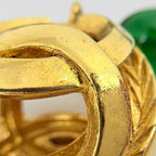 Chanel Necklace CC Logo Color Stone Long Gold Plated Green — view 5