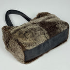 Chanel Handbag CC Logo Rabbit Fur Fabric Brown — view 2