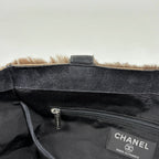 Chanel Handbag CC Logo Rabbit Fur Fabric Brown — view 7