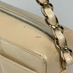 Chanel Handbag CC Logo Choedge Coat Enamel Patent Leather Beige — view 7