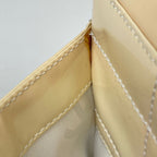 Chanel Handbag CC Logo Choedge Coat Enamel Patent Leather Beige — view 5