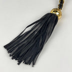 Chanel Shoulder Bag Triple CC Logo Fringe Leather Black — view 4