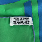 Hermes Carre 70 Caleche Elastique Scarf Silk Green Blue Yellow — view 2