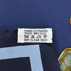 Hermes Carre 90 les Girouettes Scarf Wind Vane Silk Navy Multicolor — view 2