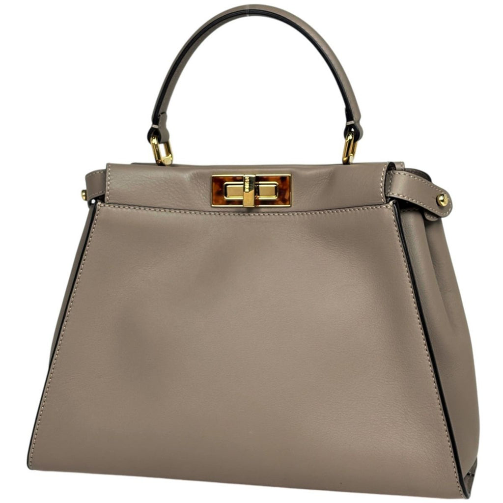 Fendi Handbag Peekaboo Leather Beige
