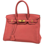 Hermes Birkin 30 Handbag Taurillon Clemence Bougainvillea