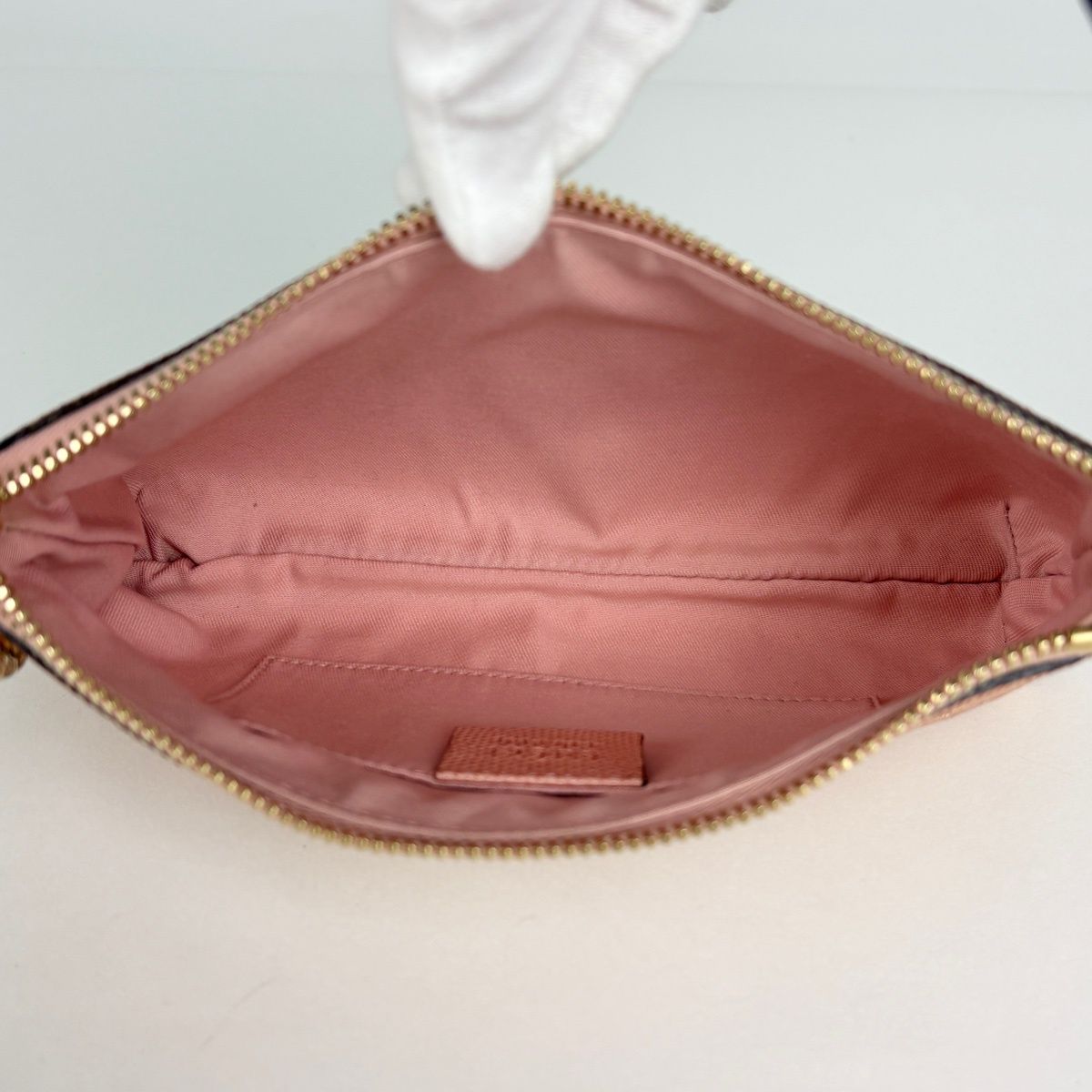 Gucci Pouch GG Pattern Bee Canvas Pink — view 6
