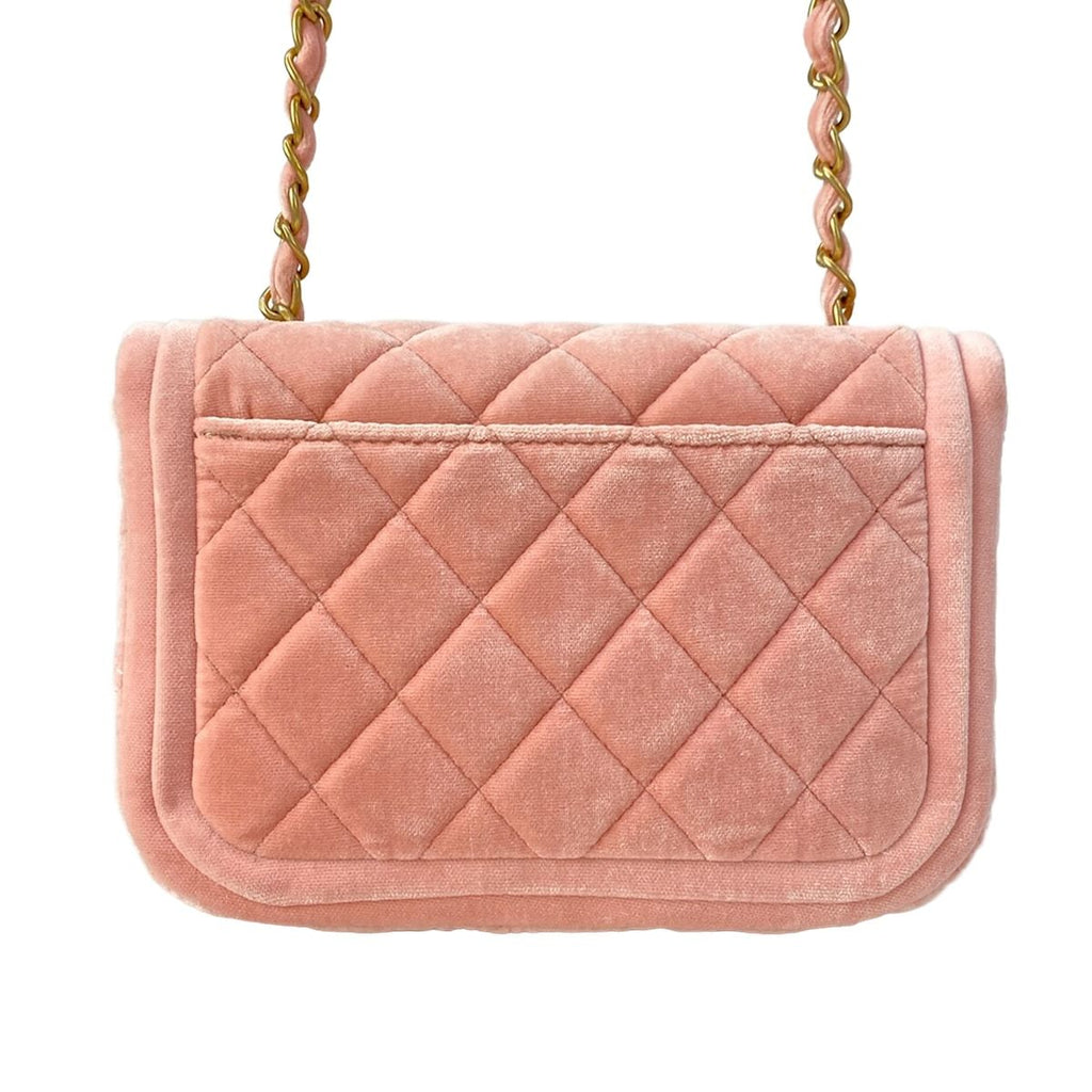 Chanel Shoulder Bag Quilted Pink Chain Matt Togo Metal — view 3