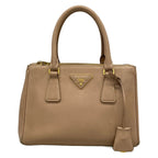 Prada Galleria Mini Bag Beige Leather