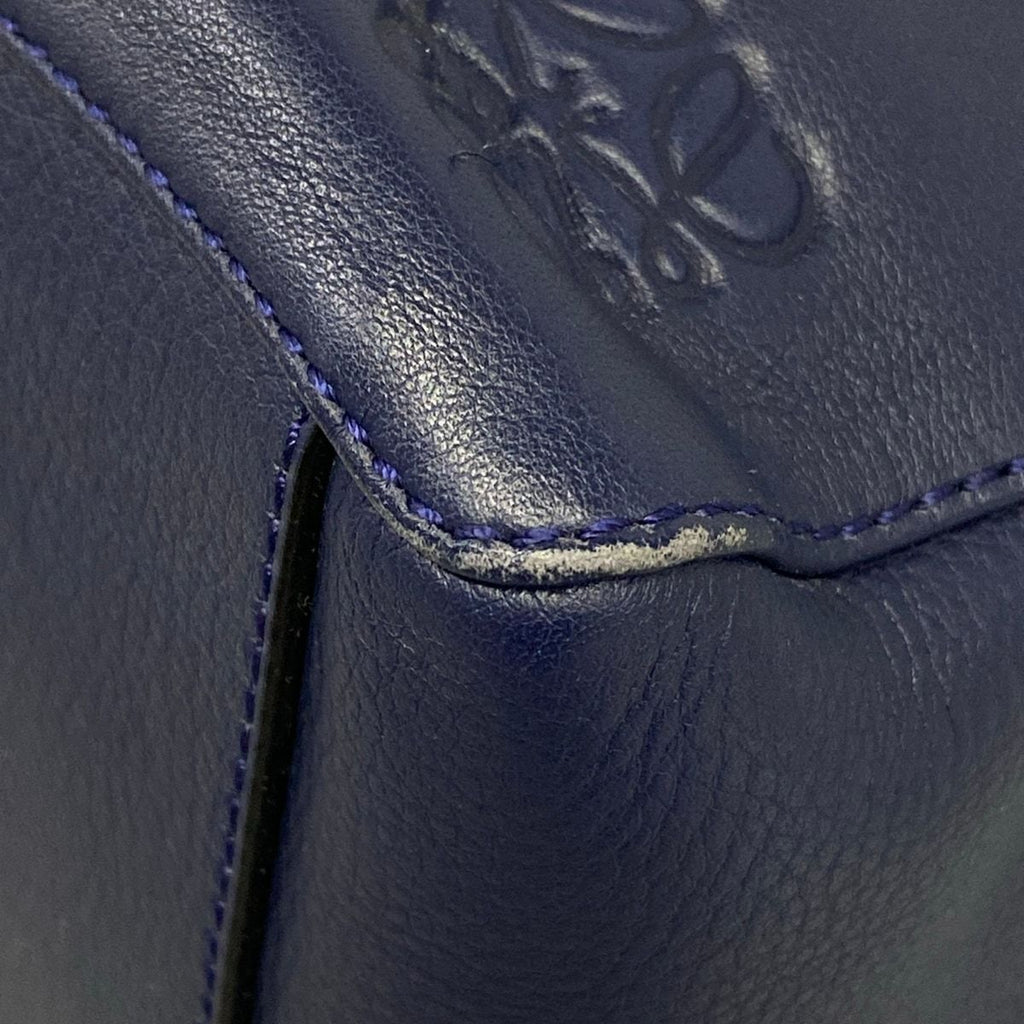 Loewe Shoulder Bag Bucket Chain Navy Leather — view 6
