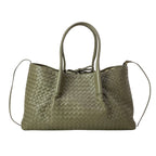 Bottega Veneta Tote Large Pinacoteca Khaki Plaid Reversible Leather — view 3