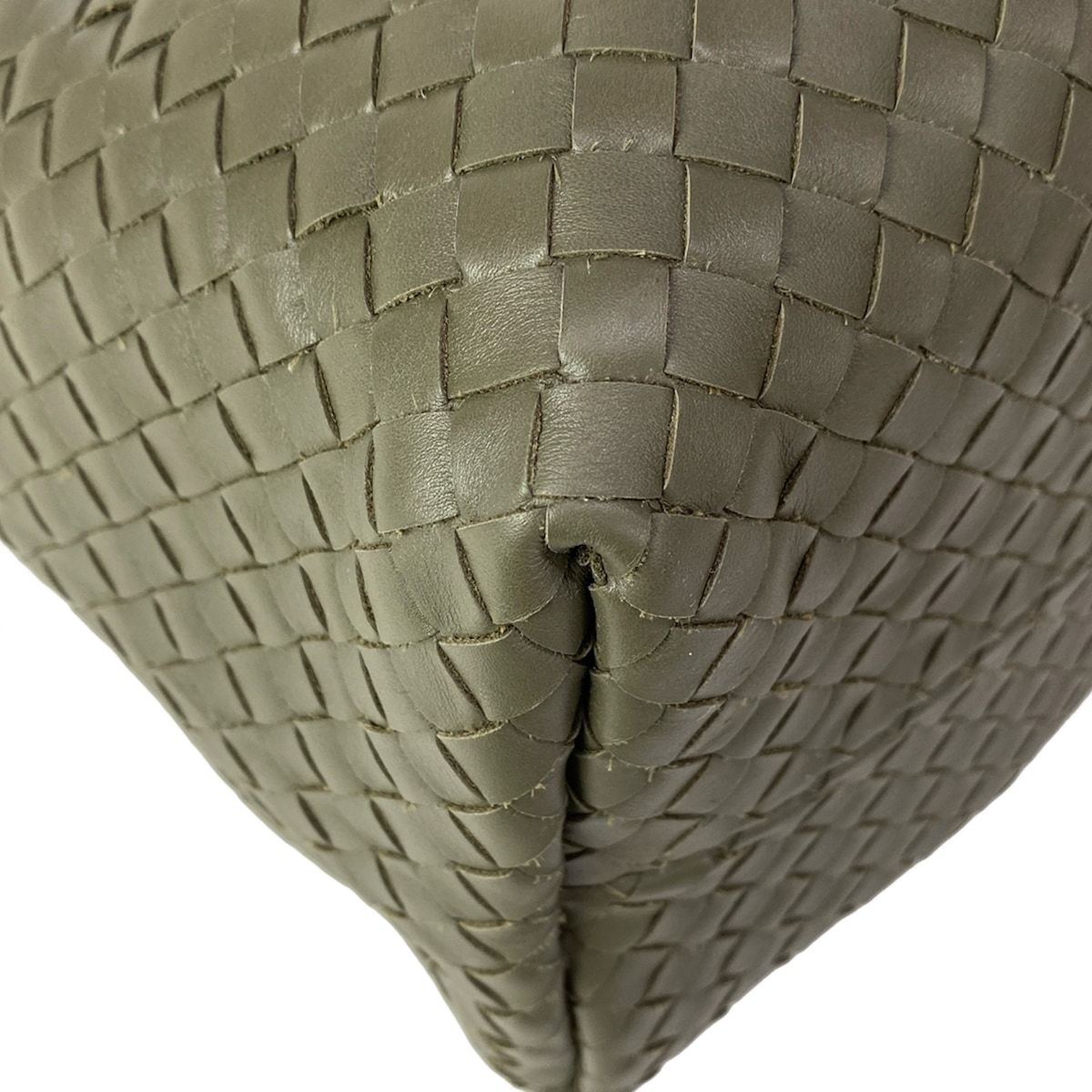 Bottega Veneta Tote Large Pinacoteca Khaki Plaid Reversible Leather — view 8
