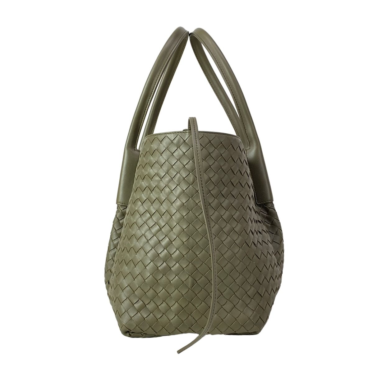 Bottega Veneta Tote Large Pinacoteca Khaki Plaid Reversible Leather — view 4