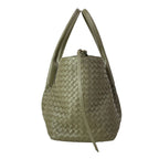 Bottega Veneta Tote Large Pinacoteca Khaki Plaid Reversible Leather — view 2