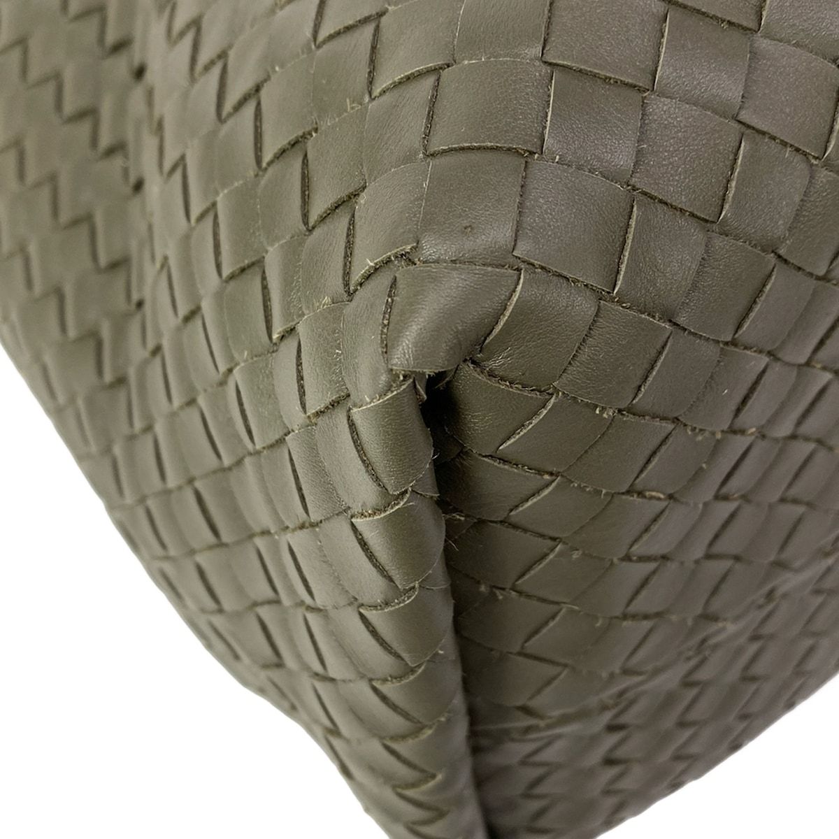 Bottega Veneta Tote Large Pinacoteca Khaki Plaid Reversible Leather — view 6