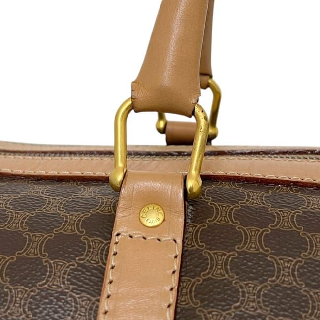 Celine Bostonline Boston Bag Mcadam Leather Brown — view 4