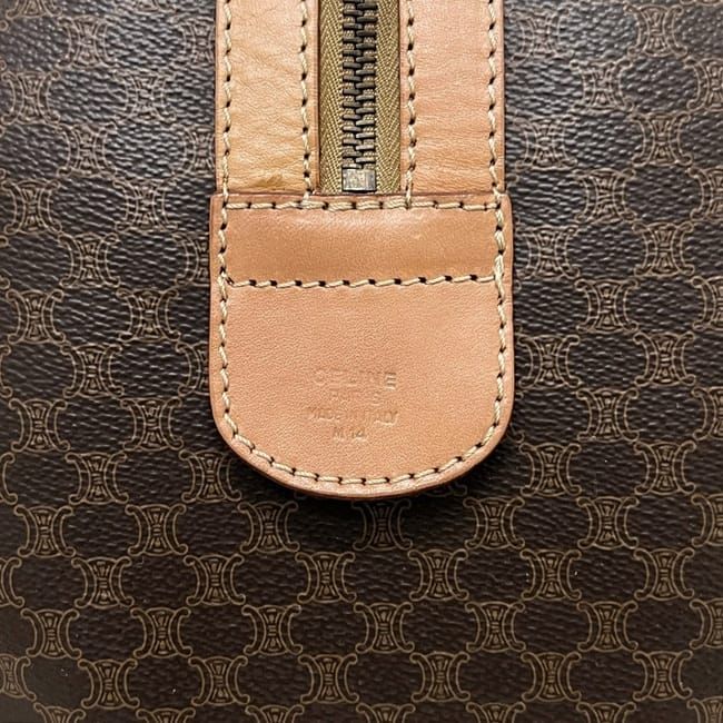 Celine Bostonline Boston Bag Mcadam Leather Brown — view 5
