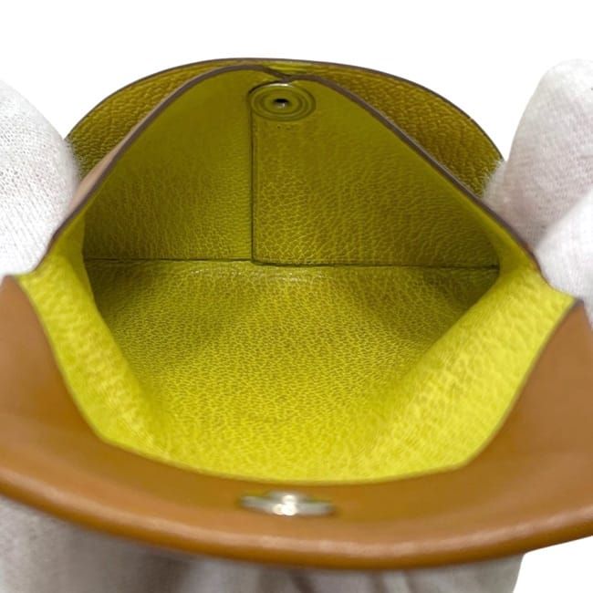 Hermes Leather Box Calf Chevre Brown Yellow — view 3