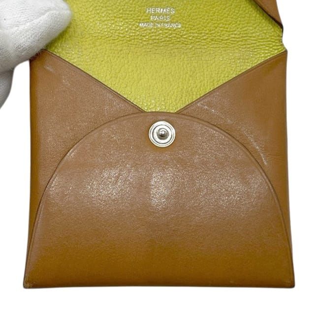 Hermes Leather Box Calf Chevre Brown Yellow — view 7