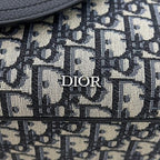 Dior Shoulder Bag Saddle Small Oblique Canvas Leather Black — view 7