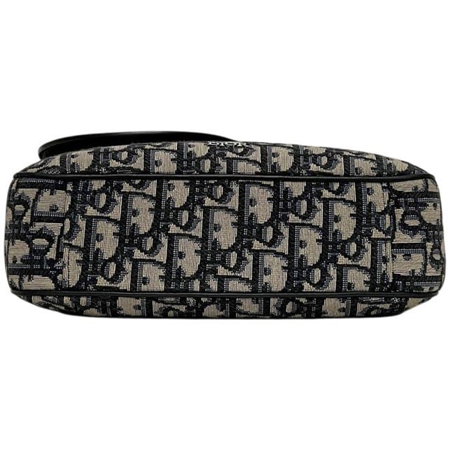 Dior Shoulder Bag Saddle Small Oblique Canvas Leather Black — view 3