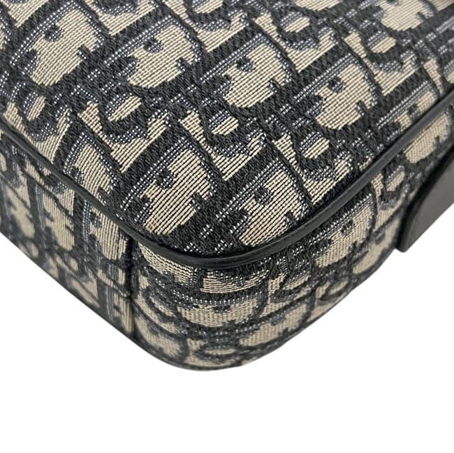 Dior Shoulder Bag Saddle Small Oblique Canvas Leather Black — view 8