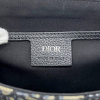 Dior Shoulder Bag Saddle Small Oblique Canvas Leather Black — view 5