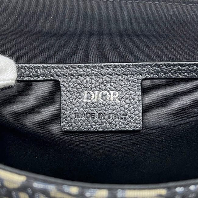 Dior Shoulder Bag Saddle Small Oblique Canvas Leather Black — view 5