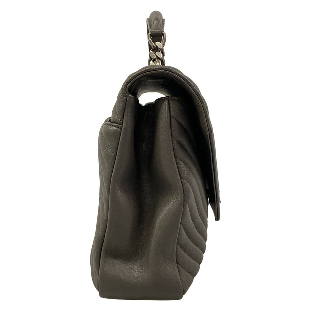 Saint Laurent Paris Handbag Classic Monogram Gray Silver Leather — view 2