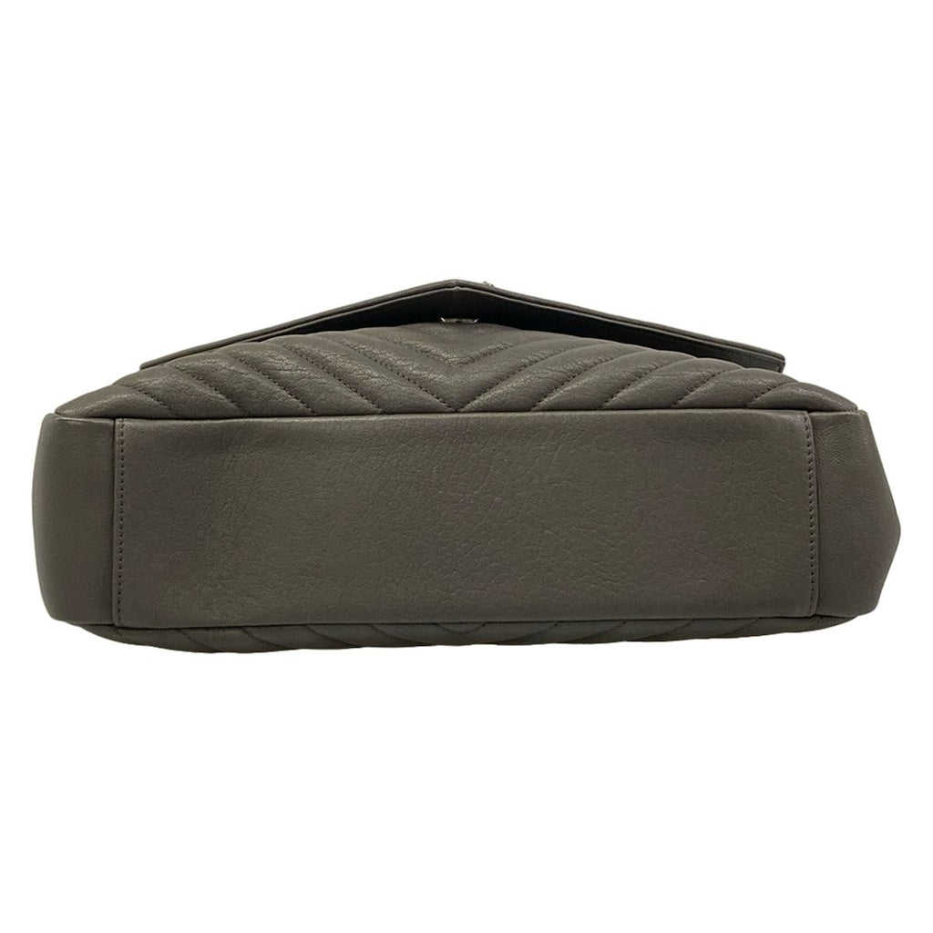 Saint Laurent Paris Handbag Classic Monogram Gray Silver Leather — view 5