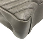 Saint Laurent Paris Handbag Classic Monogram Gray Silver Leather — view 6