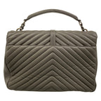 Saint Laurent Paris Handbag Classic Monogram Gray Silver Leather — view 3