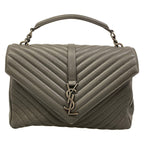 Saint Laurent Paris Handbag Classic Monogram Gray Silver Leather