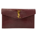 Saint Laurent Paris Clutch Bordeaux Croco