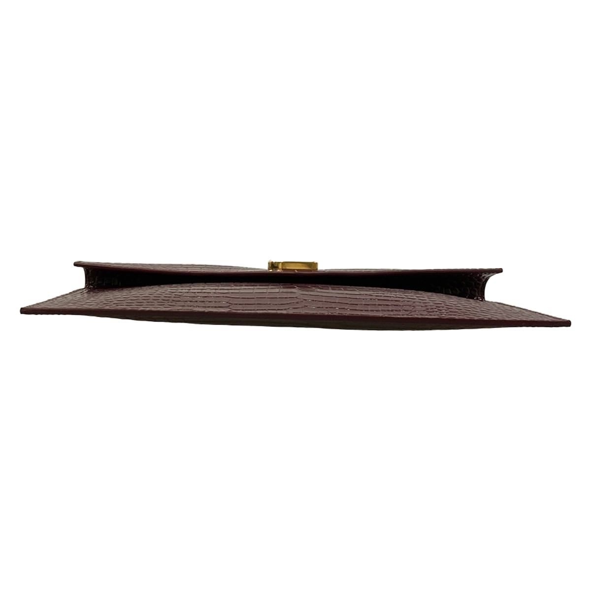 Saint Laurent Paris Clutch Bordeaux Croco — view 5