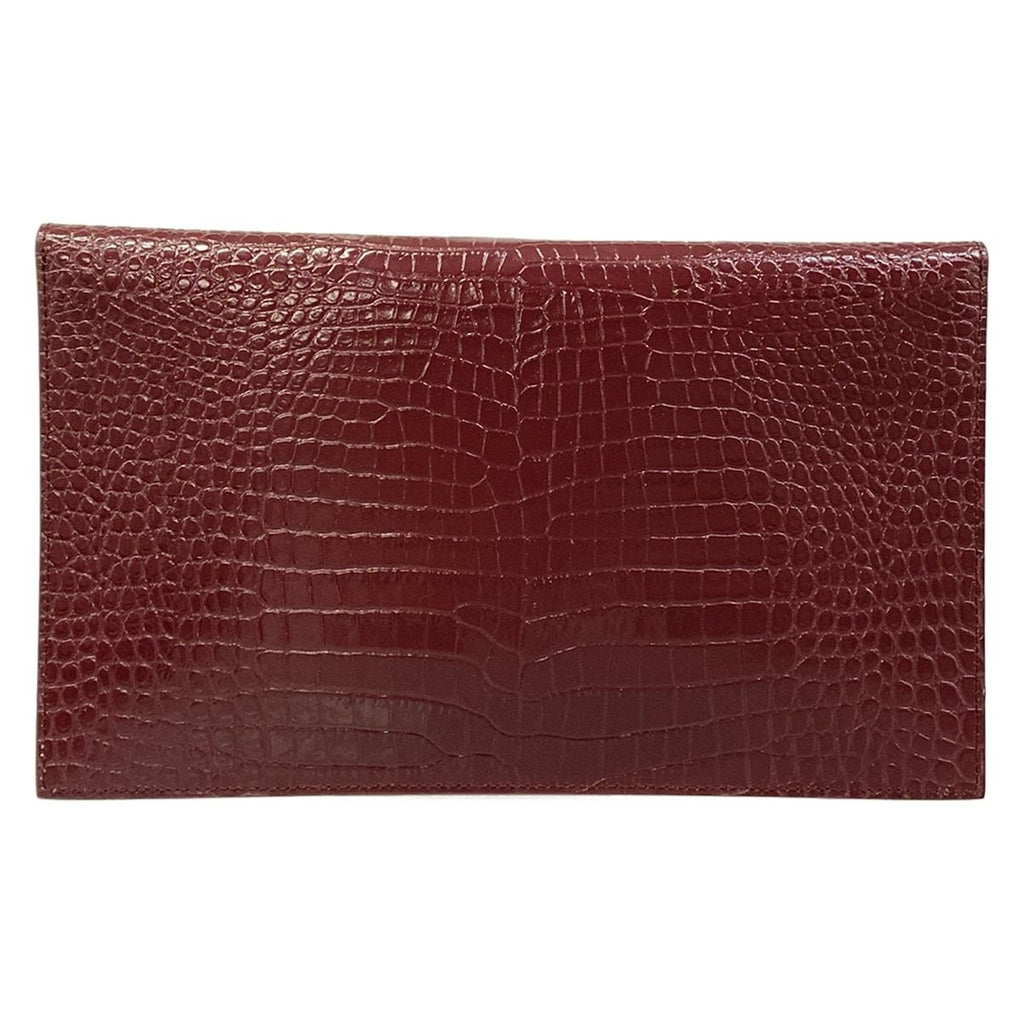 Saint Laurent Paris Clutch Bordeaux Croco — view 3