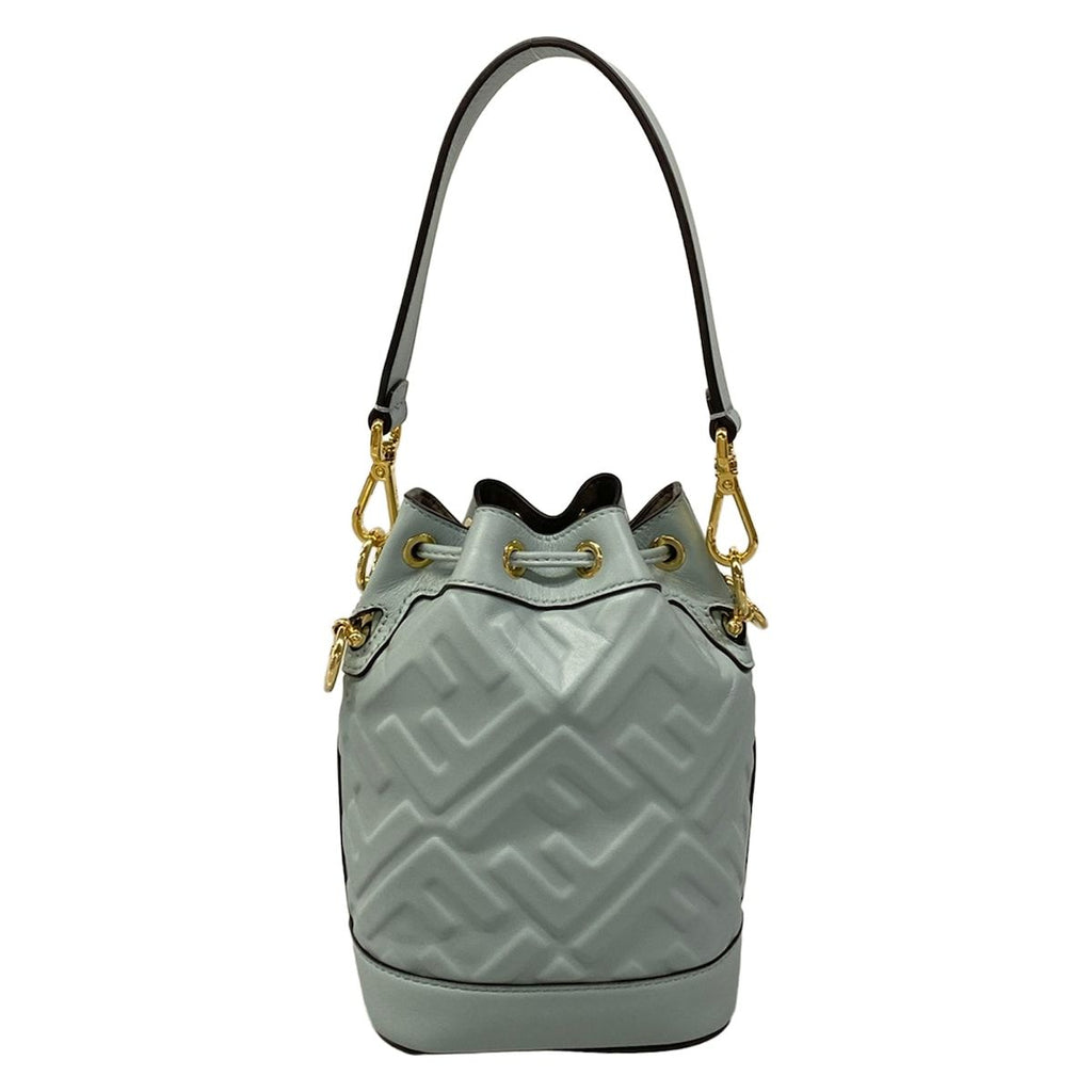 Fendi Handbag Mon Tresor Light Blue Embossed Leather — view 3
