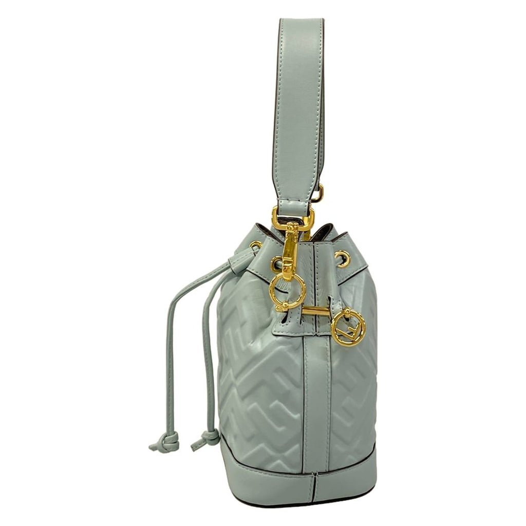 Fendi Handbag Mon Tresor Light Blue Embossed Leather — view 4
