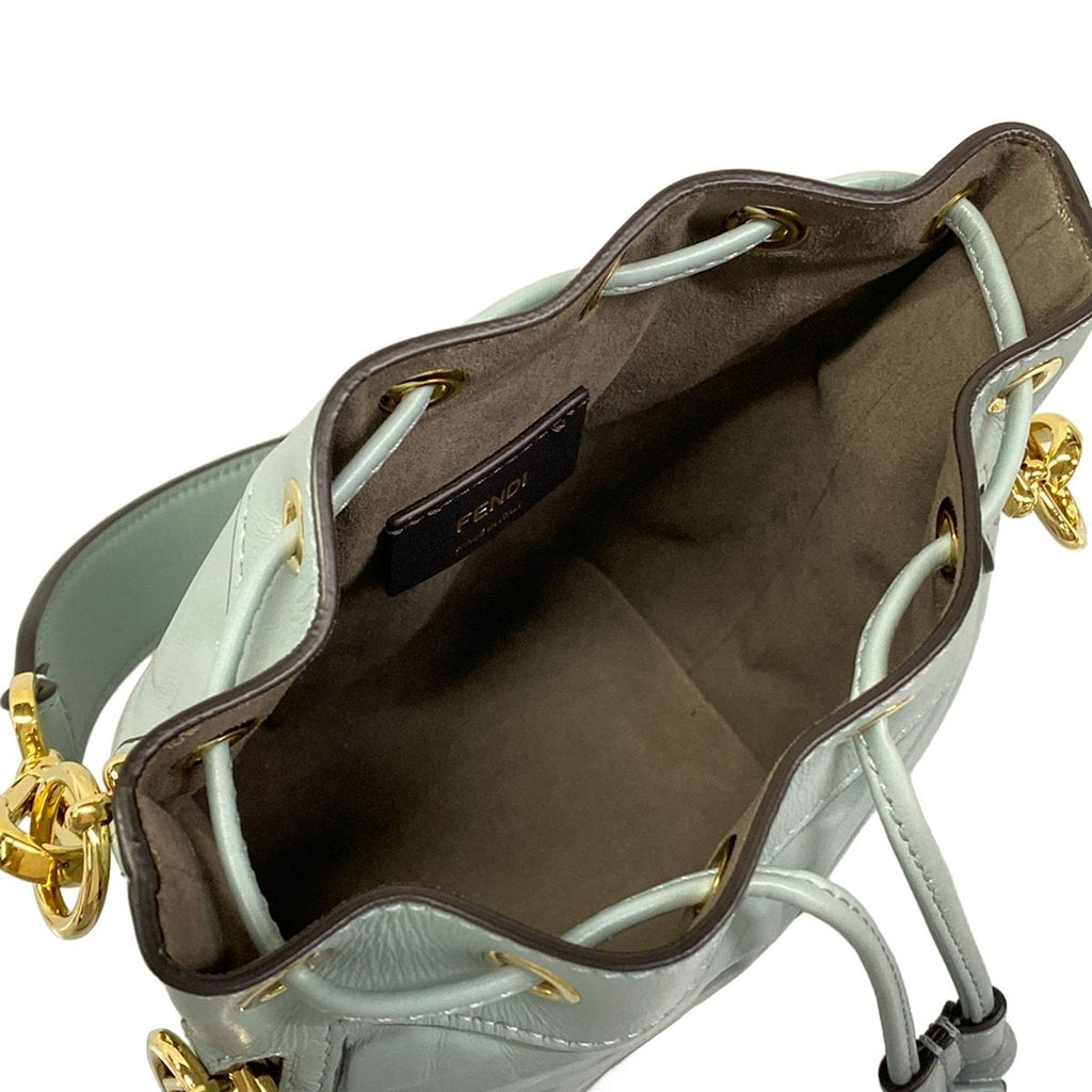 Fendi Handbag Mon Tresor Light Blue Embossed Leather — view 7