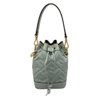 Fendi Handbag Mon Tresor Light Blue Embossed Leather
