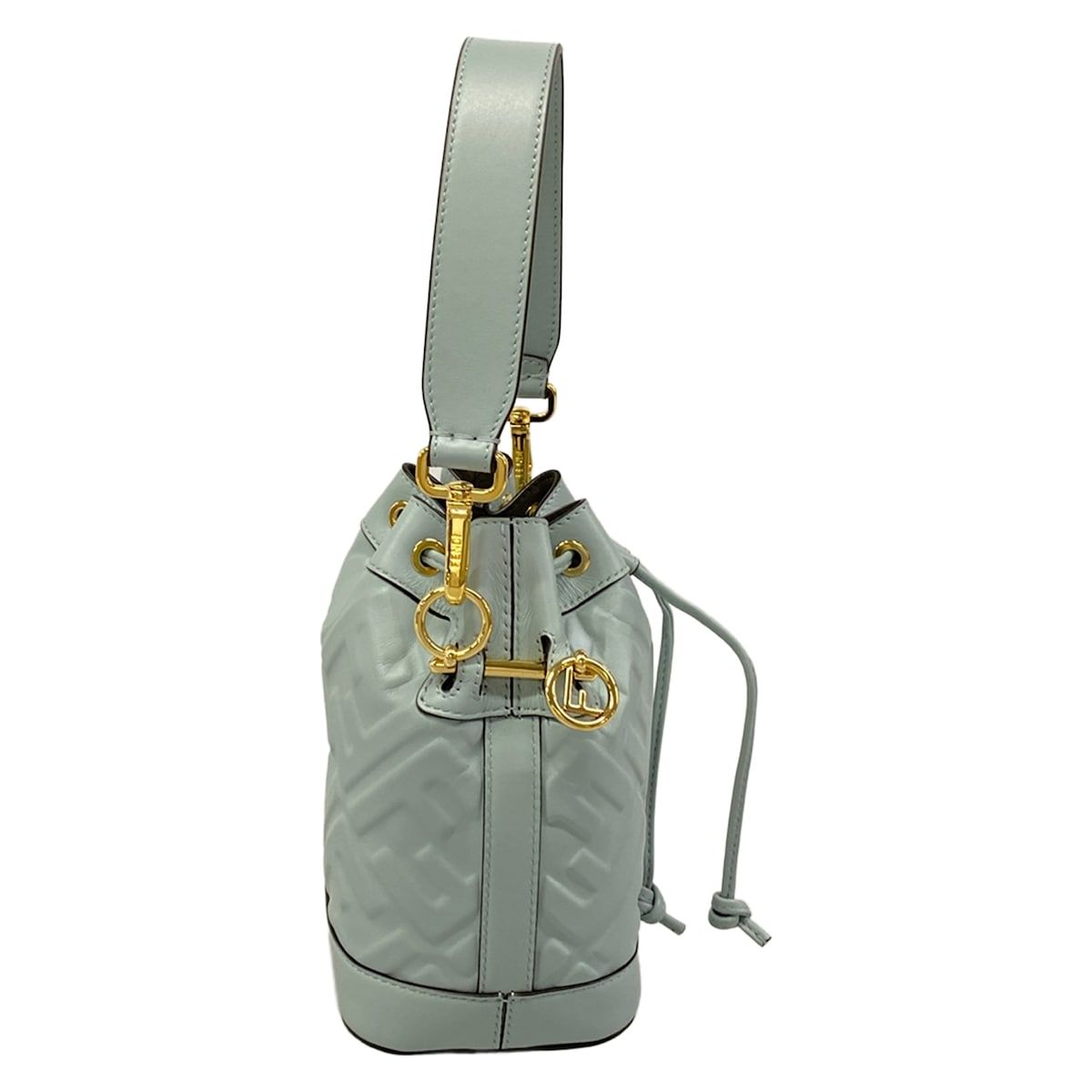 Fendi Handbag Mon Tresor Light Blue Embossed Leather — view 2