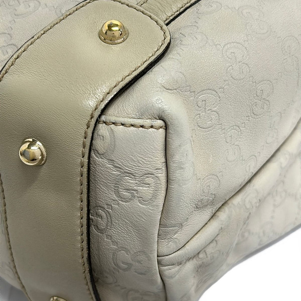 Gucci Tote Horsebit Guccissima Line Gray Beige Braided Leather — view 6