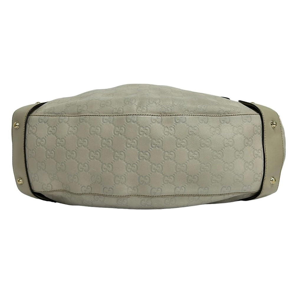 Gucci Tote Horsebit Guccissima Line Gray Beige Braided Leather — view 5