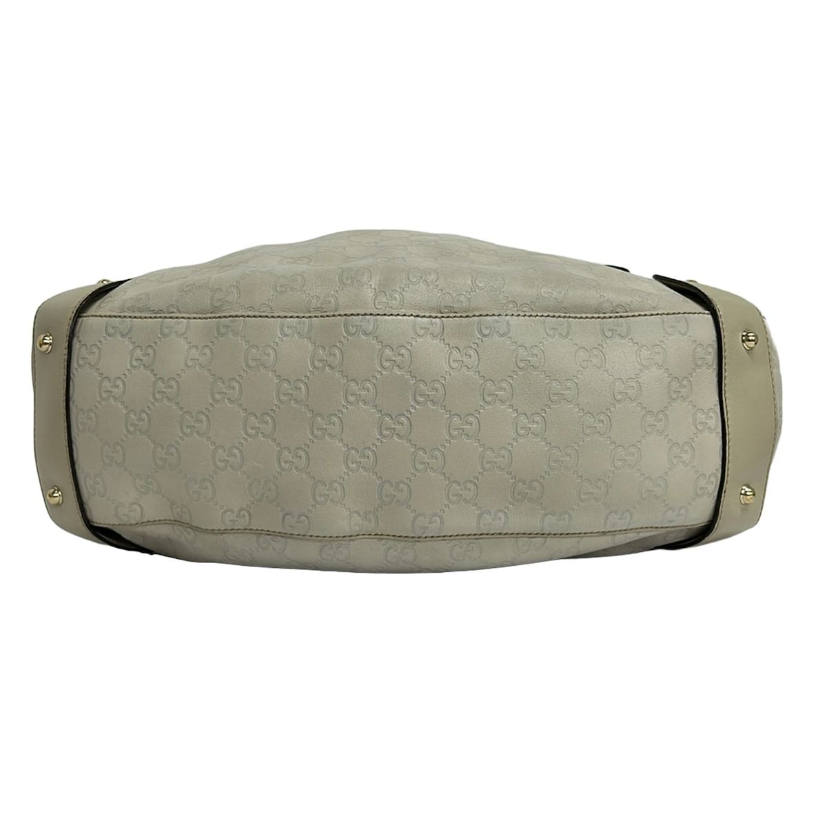 Gucci Tote Horsebit Guccissima Line Gray Beige Braided Leather — view 5
