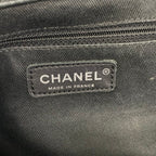 Chanel Tote Stitch Black Silver Chain Shoulder Lambskin — view 8
