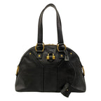 Saint Laurent Rive Gauche Handbag Muse Bag Black Leather